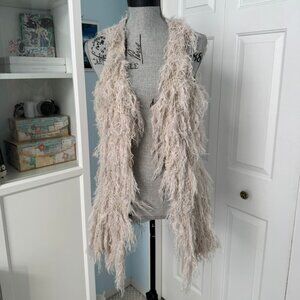 Boho Fluffy Shag Vest – S